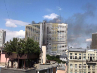 В Москве в высотке на Новом Арбате тушили пожар