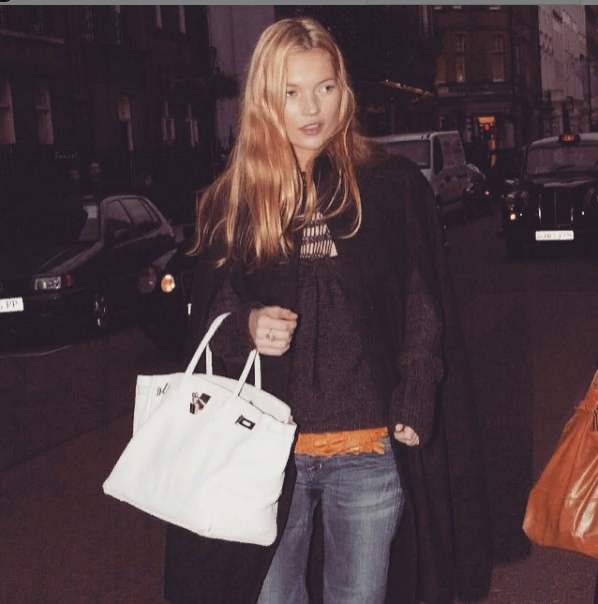 Кейт Мосс с сумкой Hermes Birkin