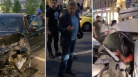фото: Кадры с места ДТП с Михаилом Ефремовым в центре Москвы, 8 июня 2020 года.  vlad_zhen/Instagram