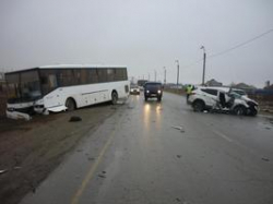 В Волгограде произошло двойное ДТП: разбились две легковушки и автобус