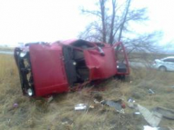 Под Волгоградом в кювет опрокинулся Фольксваген: пострадали два человека Под Волгоградом в кювет опрокинулся Фольксваген: пострадали два человека